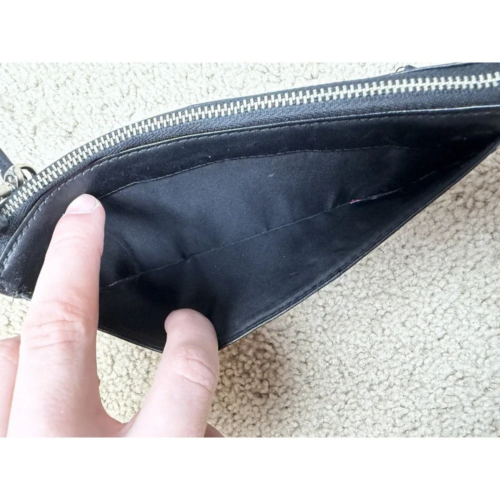 Coach Ashley Zip‎ Wristlet Wallet Black Leather